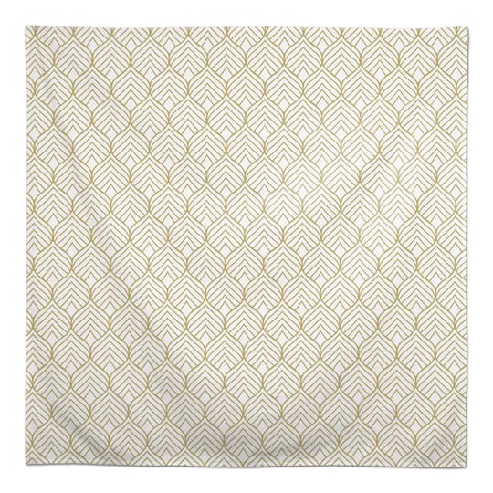 Gold Geometric Leaf Pattern Tablecloth